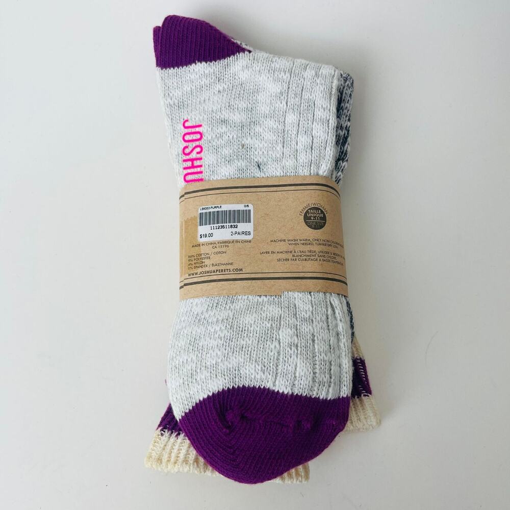 2pairs Nineteen Sixty Four Joshua Perets Vintage Socks, One Size 9-11 Crew Socks